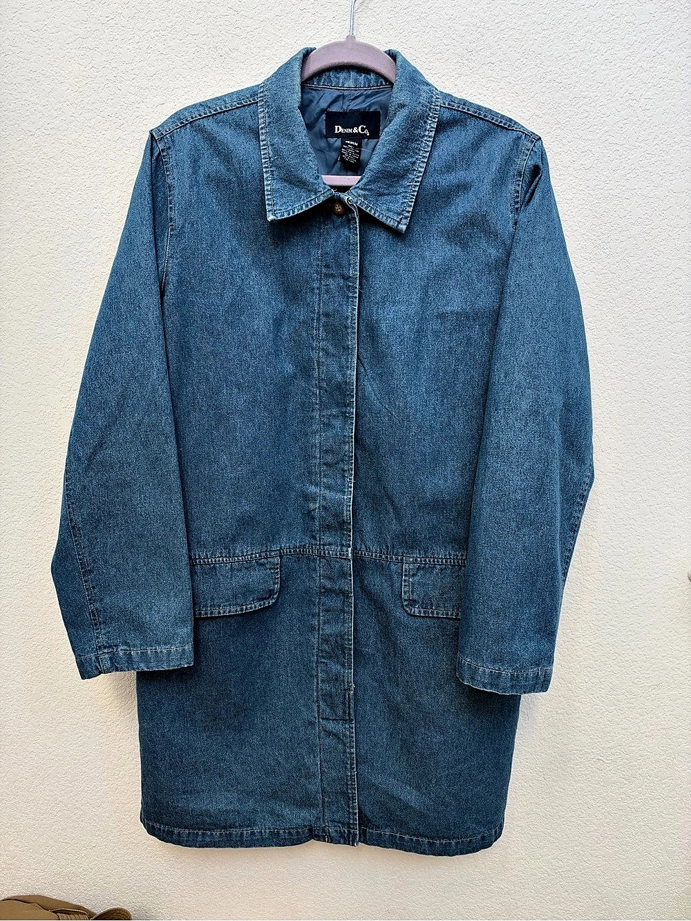Denim & Co. Denim Coat Blue Size Medium Vintage Y2k style